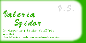 valeria szidor business card